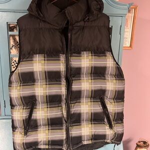 Jordan Craig Checkered Hooded Vest reversible rare tribal vest design plaid